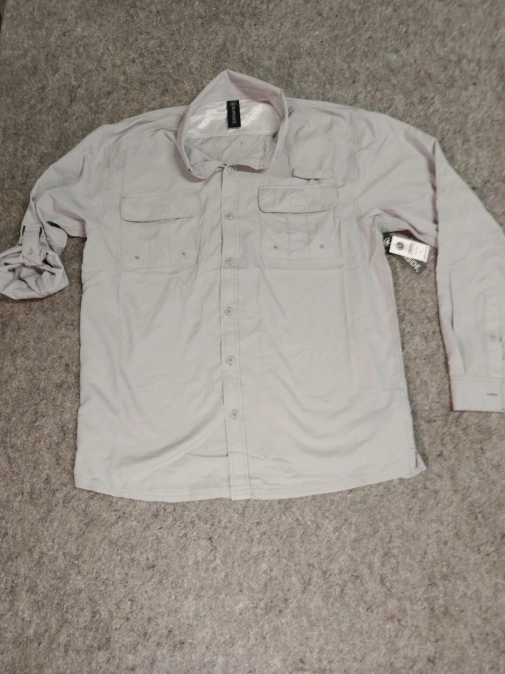 BURNSIDE MENS VENTED LIGHTWEIGHT LONG SLEEVE BUTTON DOWN SHIRT L NWT